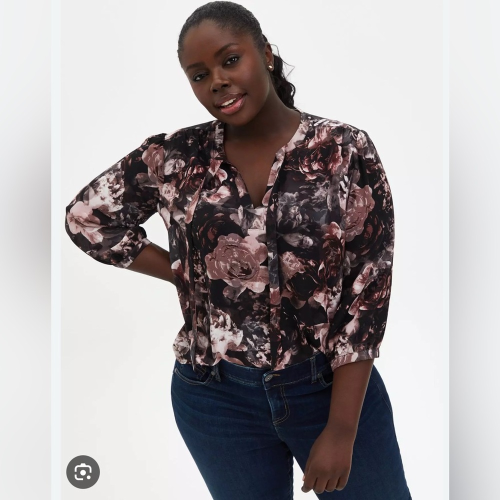 Torrid Georgette Bow Tie Blouse